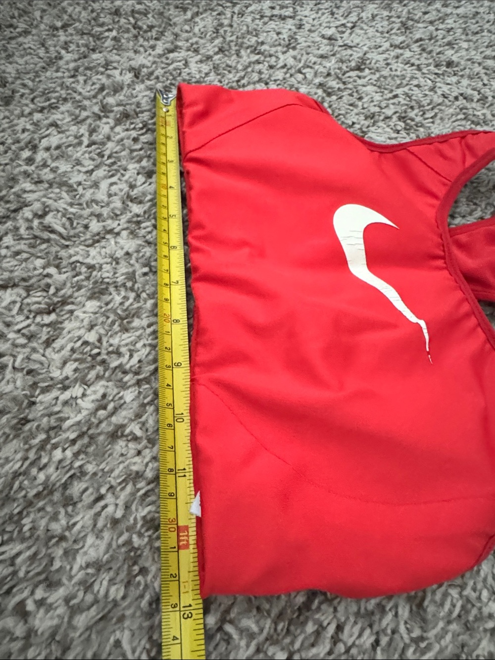 Nike Red Racerback Sports Bra with White Swoosh Logo - Picture 5 of 5